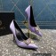 Versace Heel 9.5cm Brooch Baguette Pumps Satin Lilac 2023