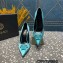 Versace Heel 9.5cm La Medusa Pumps Satin Turquoise Green 2023