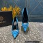 Versace Heel 9.5cm La Medusa Pumps Patent Blue 2023