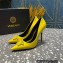 Versace Heel 9.5cm La Medusa Pumps Patent Yellow 2023