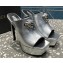 Versace Heel 14cm Platform 4cm La Medusa Mules Metallic Silver 2023