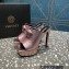 Versace Heel 14cm Platform 4cm La Medusa Mules Metallic Pink 2023