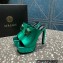 Versace Heel 14cm Platform 4cm La Medusa Mules Metallic Green 2023