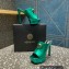 Versace Heel 14cm Platform 4cm La Medusa Mules Metallic Green 2023