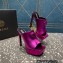 Versace Heel 14cm Platform 4cm La Medusa Mules Metallic Fuchsia 2023