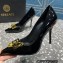 Versace Heel 9.5cm Brooch Baguette Pumps Patent Black 2023