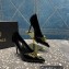 Versace Heel 9.5cm Brooch Baguette Pumps Patent Black 2023