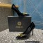 Versace Heel 9.5cm Brooch Baguette Pumps Patent Black 2023