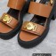 Versace Heel 8cm Medusa Biggie Sandals Brown 2023