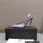 Versace Heel 10cm Laced Pin-Point Slingback Pumps Metallic Purple 2023