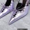Versace Heel 10cm Laced Pin-Point Slingback Pumps Metallic Purple 2023