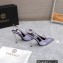 Versace Heel 10cm Laced Pin-Point Slingback Pumps Metallic Purple 2023