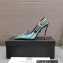 Versace Heel 10cm Laced Pin-Point Slingback Pumps Metallic Green 2023