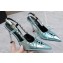 Versace Heel 10cm Laced Pin-Point Slingback Pumps Metallic Green 2023