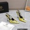 Versace Heel 10cm Laced Pin-Point Slingback Pumps Metallic Gold 2023