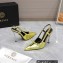 Versace Heel 10cm Laced Pin-Point Slingback Pumps Metallic Gold 2023