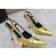 Versace Heel 10cm Laced Pin-Point Slingback Pumps Metallic Gold 2023