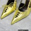 Versace Heel 10cm Laced Pin-Point Slingback Pumps Metallic Gold 2023