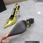 Versace Heel 10cm Laced Pin-Point Slingback Pumps Metallic Gold 2023