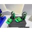 Versace Heel 9cm La Medusa Leather Sandals Green 2023