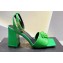 Versace Heel 9cm La Medusa Leather Sandals Green 2023