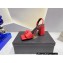 Versace Heel 9cm La Medusa Leather Sandals Red 2023