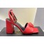 Versace Heel 9cm La Medusa Leather Sandals Red 2023