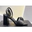 Versace Heel 9cm La Medusa Leather Sandals Black 2023