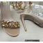 Rene Caovilla Heel 9.5cm Rhinestones Sandals Roxanne Nude