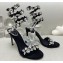 Rene Caovilla Heel 9.5cm Rhinestones Sandals Roxanne Black/Silver