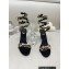 Rene Caovilla Heel 9.5cm Rhinestones Sandals Roxanne Black/Multicolor
