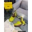 Fendi Baguette Show high-heeled clogs pony hair Green 2023