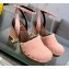 Fendi Baguette Show high-heeled clogs pony hair Pink 2023