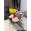 Fendi Baguette Show high-heeled clogs pony hair Pink 2023