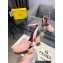 Fendi Baguette Show high-heeled clogs pony hair Pink 2023