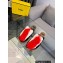 Fendi Baguette Show medium-heel clogs pony hair Black/White/Red 2023