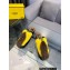 Fendi Baguette Show medium-heel clogs pony hair Black/Yellow/Brown 2023