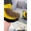Fendi Baguette Show medium-heel clogs pony hair Black/Yellow/Brown 2023
