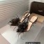 Gianvito Rossi Heel 10.5cm YNEZ Sandals Black with flower in satin and feathers 2023
