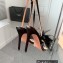 Gianvito Rossi Heel 10.5cm YNEZ Sandals Black with flower in satin and feathers 2023