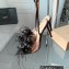 Gianvito Rossi Heel 10.5cm YNEZ Sandals Black with flower in satin and feathers 2023