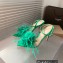 Gianvito Rossi Heel 10.5cm YNEZ Sandals Green with flower in satin and feathers 2023
