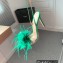 Gianvito Rossi Heel 10.5cm YNEZ Sandals Green with flower in satin and feathers 2023