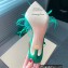 Gianvito Rossi Heel 10.5cm YNEZ Sandals Green with flower in satin and feathers 2023