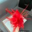 Gianvito Rossi Heel 10.5cm YNEZ Sandals Red with flower in satin and feathers 2023