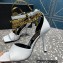 Versace Heel 10.5cm Mismatched Medusa Chain Leather Sandals White 2023