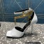 Versace Heel 10.5cm Mismatched Medusa Chain Leather Sandals White 2023