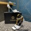 Versace Heel 10.5cm Mismatched Medusa Chain Leather Sandals White 2023