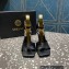 Versace Heel 10.5cm Mismatched Medusa Chain Leather Sandals Black 2023