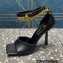 Versace Heel 10.5cm Mismatched Medusa Chain Leather Sandals Black 2023